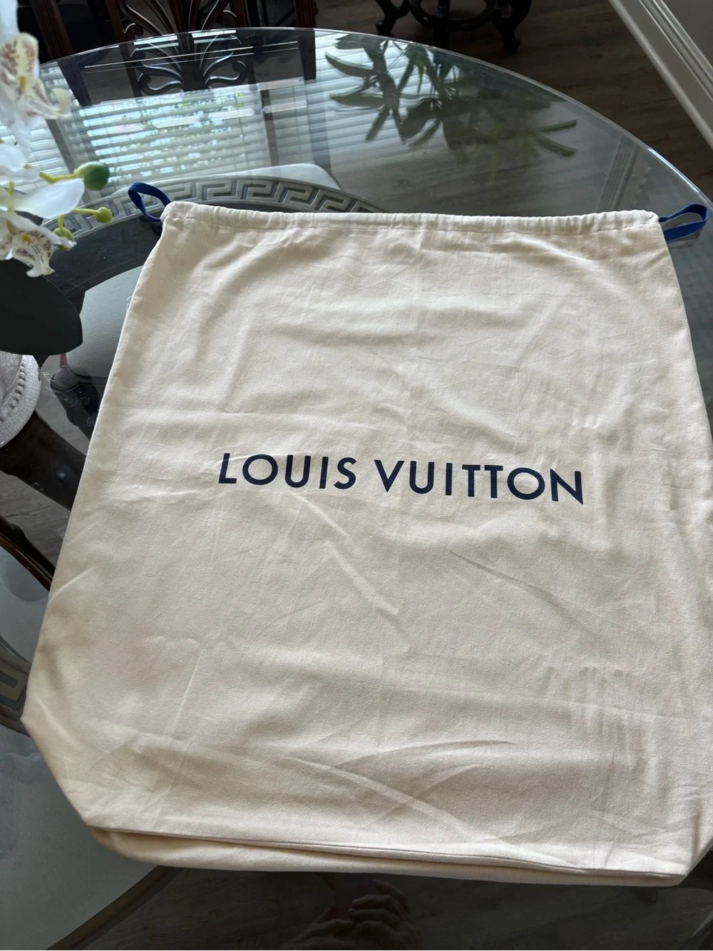 🤍🤍LOUIS VUITTON EXTRA LARGE PREMIUM COTTON DRAWSTRING DUST BAG!🤍🤍